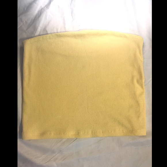 Yellow Ribbed Tube Top - Picture 2 of 2